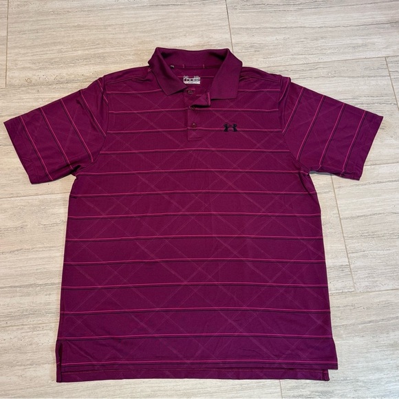 Under Armour Other - Under Armour Plum Purple Fuschia Golf Polo Shirt Loose Heatgear Size XL.